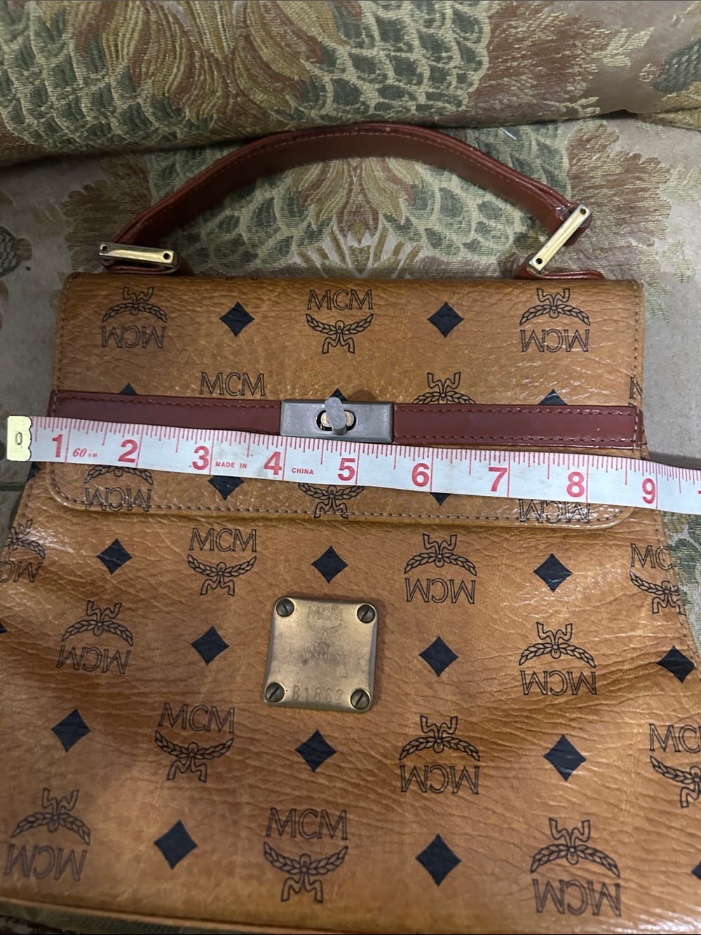 MCM vintage 70s Cognac Visetos Monogram Top Handle Satchel - Picture 10 of 11